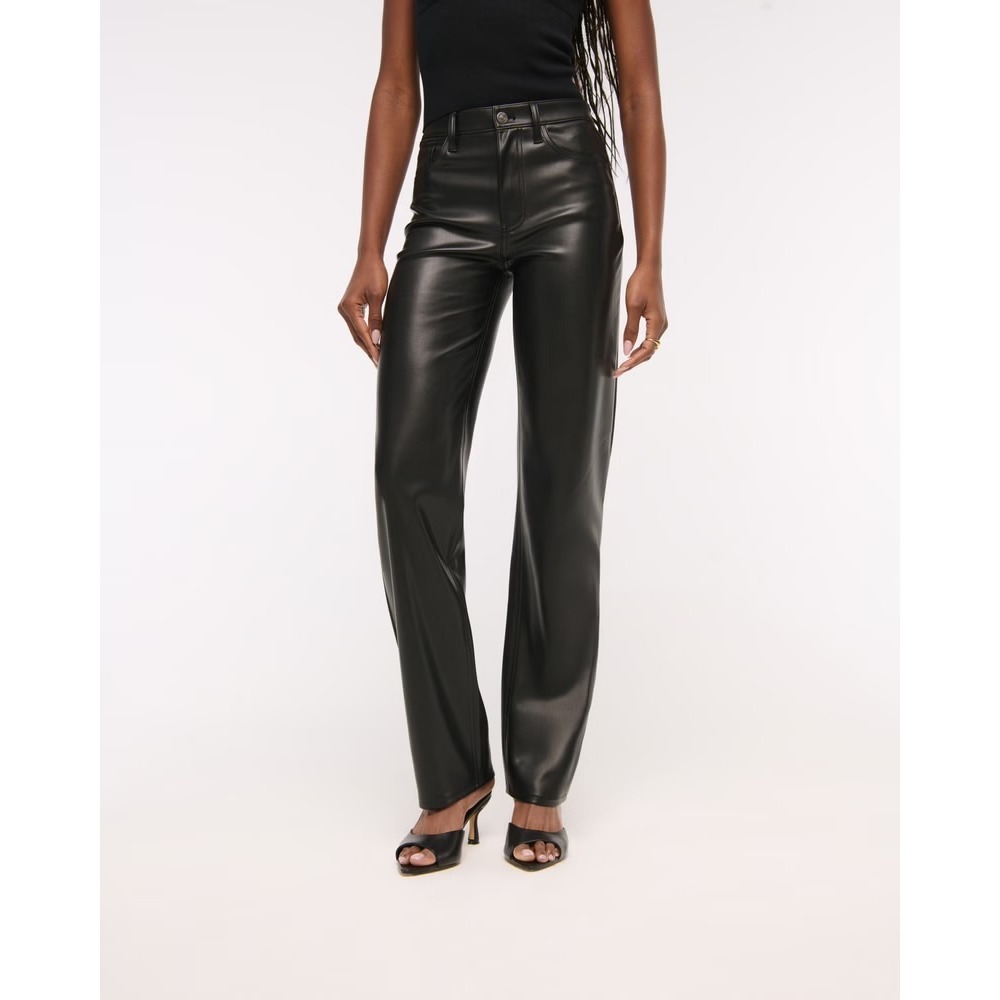 Abercrombie &‎ Fitch Curve Love 90s Straight Ultra High Rise Vegan Leather Pants